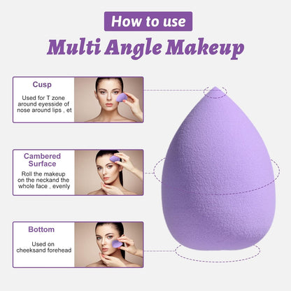 Makeup Sponges BS-MALL 10 Pcs blender sponge for Liquid, Cream, and Powder, Multi-colored Makeup Sponges Purple