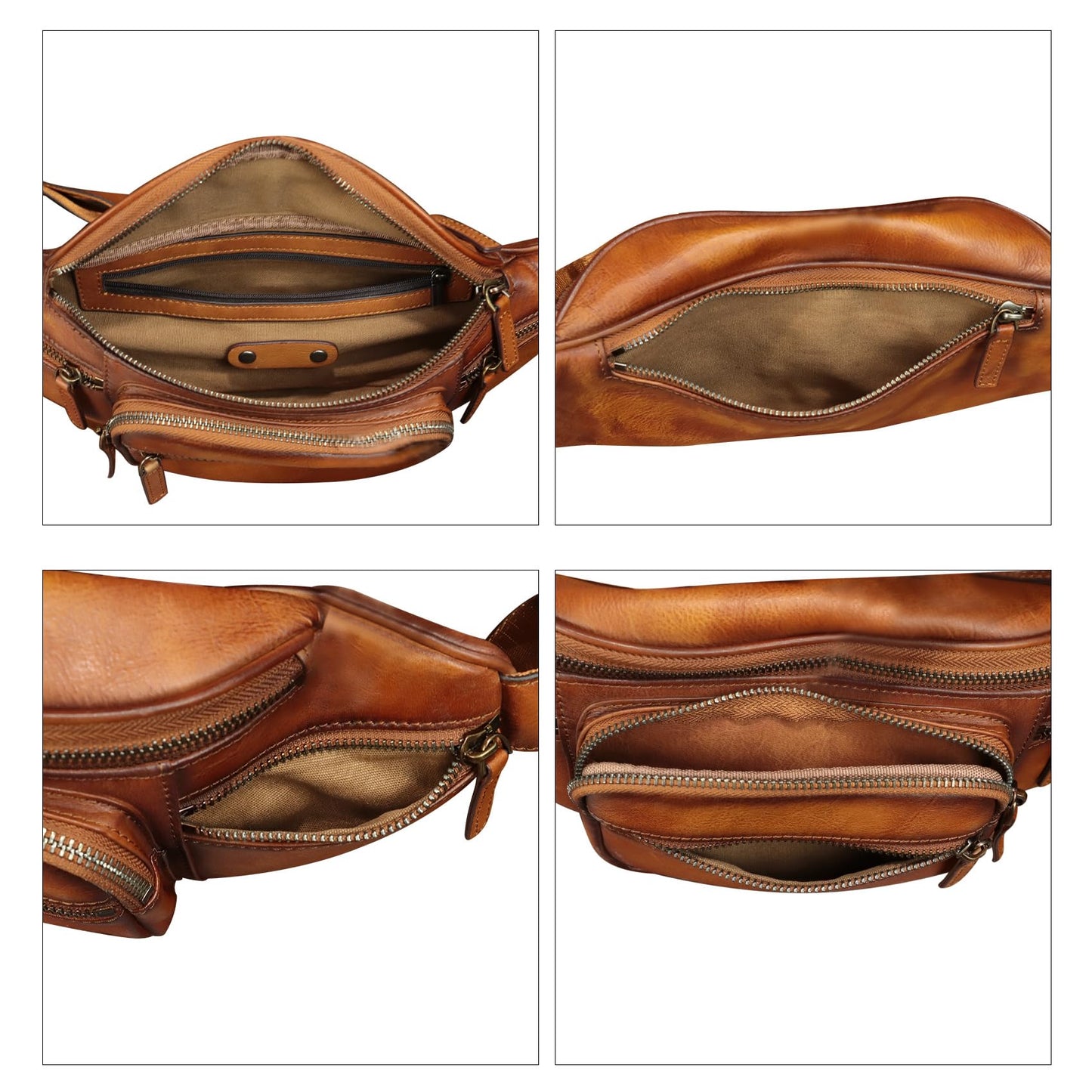 Genuine Leather Fanny Pack for Women and Men Vintage Handmade Leather Waist Bag Sling Bag Backpack Purse Crossbody Bags (Brown)
