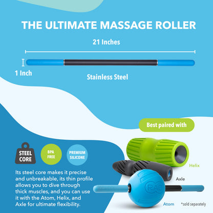 RAD Rod – Deep Tissue Massage Roller Stick – Myofascial Release Tool for Legs, Back, Neck, Arms & Shoulders – Muscle Roller for Mobility & Recovery