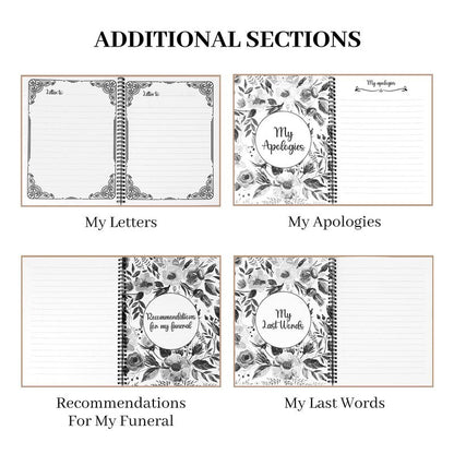 End of Life Planner Organizer Notebook with Pocket for Documents, I'M Dead Now What Planner Spiral Bound If I Die Binder Organizer Guided Final Arrangement for Beneficiary Will Preparation Last Wishes