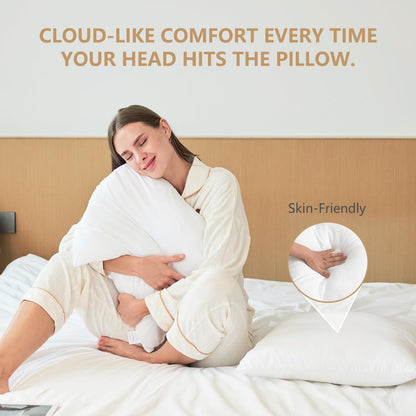 Luxury Throw Pillow Inserts, Pack of 6, 18 x 18 inches Hypoallergenic Ultra Soft White Polyester Microfiber Durable Couch Cushion Fillers