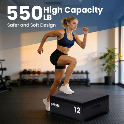 Garvee Stackable Plyo Box 20 Inch, Adjustable Plyometric Jump Box, Soft Foam Step Up Boxes for Home Gym Workouts, Soft Plyo Box for Professional Strength, HIIT, Step-Ups, and Agility Training