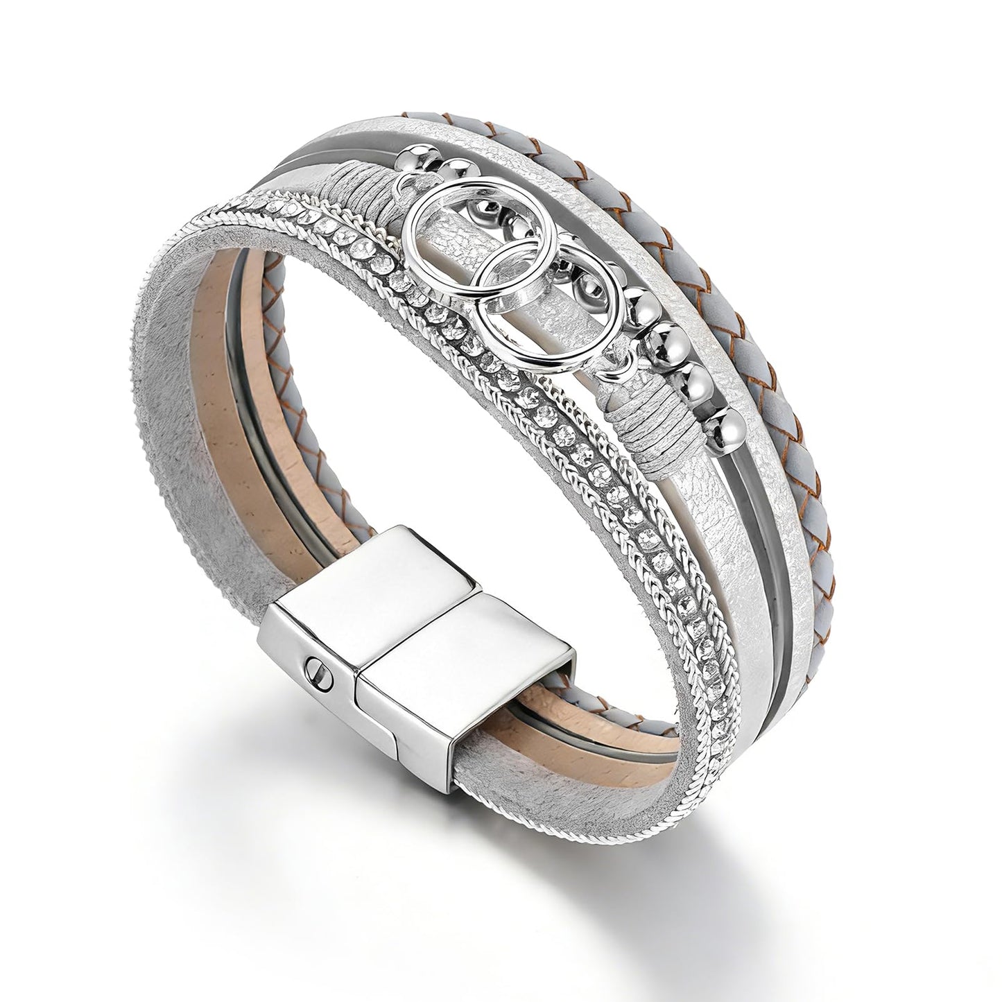 XIUDA Urn Bracelet for Ashes Boho Cremation Jewelry for Ashes Stainless Steel Memorial Cremation Bracelet Ashes Keepsake for Women