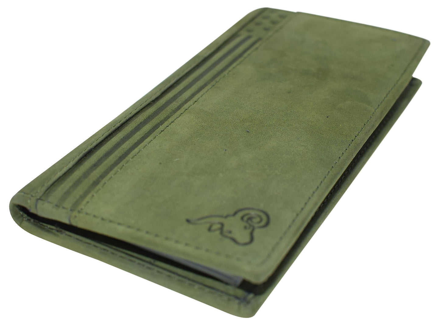 Genuine Leather Checkbook Cover For Men & Women Checkbook Holder Wallet RFID Blocking USA Series (Bright Green)
