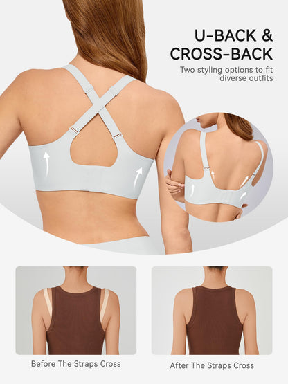 LUCKMEEY Bras for Women No Underwire Wireless Bras - Seamless Push Up Full Coverage Bralettes Comfortable Everyday Bra