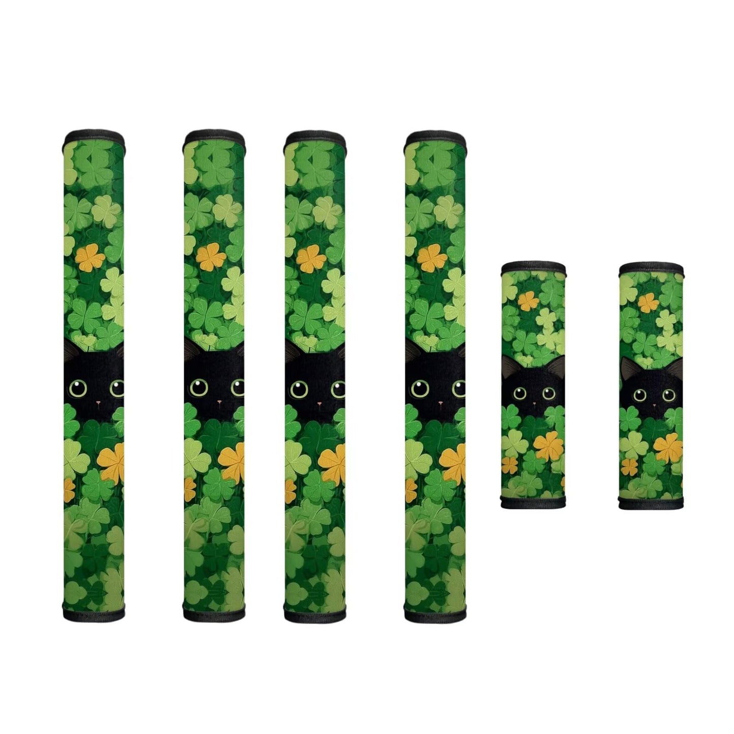 Hwzdsyxl Black Cat Shamrock Print Refrigerator Door Handle Covers 6 Pieces Fridge Oven Protector Kitchen Appliance Handle Gloves Protector for Microwave Dishwasher Stove St. Patrick's Day Decor