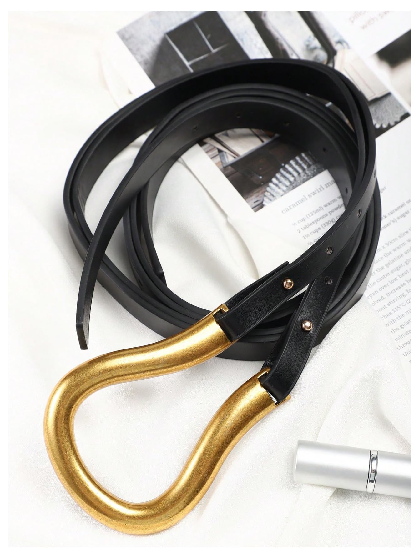 GORGLITTER Women's Renaissance Belt Wrap Belts Pirate Viking Belt with Ring Black One-Size