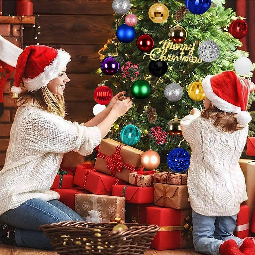 Benjia Extra Large Size Outdoor Christmas Ornaments, Oversized Huge Big Shatterproof Xmas Christmas Plastic Balls for Outside Lawn Yard Tree Hanging Decorations (6"/150mm, Red, 6 Packs)