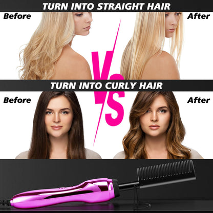 Hot Comb Hair Straightener Set for Lace Front Wigs - Heat Pressing Combs Ceramic Curling Flat Iron Electric Hot Comb for Wigs - Hair Straighteners Straightening Comb for Women Wig Installation Kit