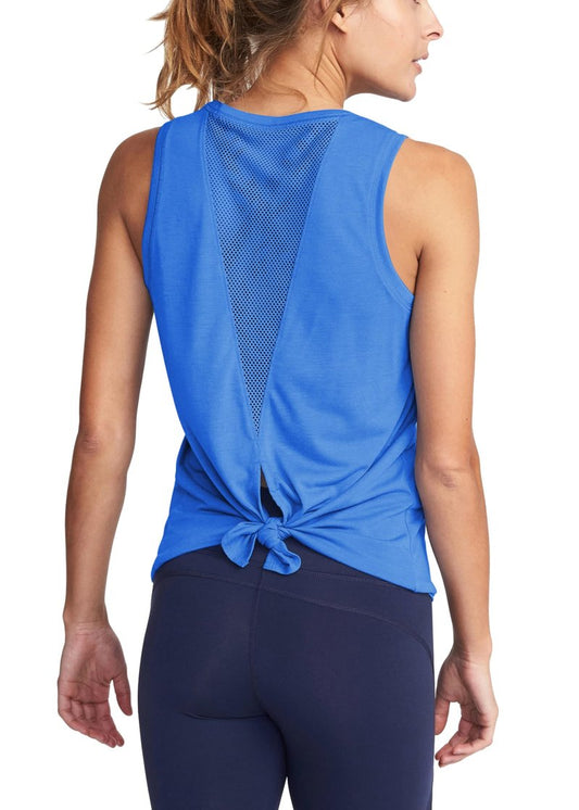 Bestisun Womens Exercise Tops Yoga Shirts Workout Dance Athletic Clothing Breathable Gym Tanks Blue M