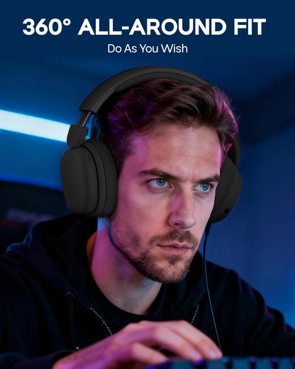 EPOMAKER X Aula G7 Pro Wireless Gaming Headset, Dual Mode BT5.3 & 2.4GHz, 7.1 Surround Sound, 80+ Hour Battery, RGB Light, with Noise Canceling Mic for PS5, PS4, Switch, PC (Black)