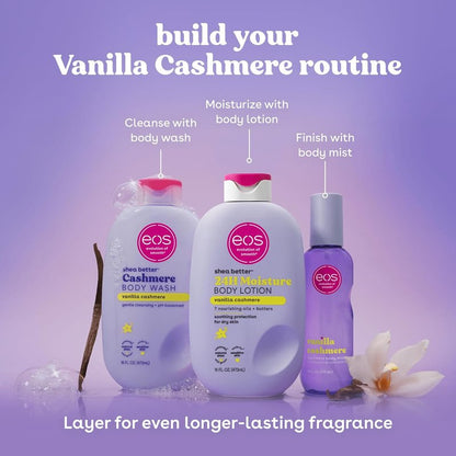 EOS Body Wash - Vanilla Moisturizing Gel with Shea Butter & Vitamin E | 16 Fl Oz for Sensitive Skin