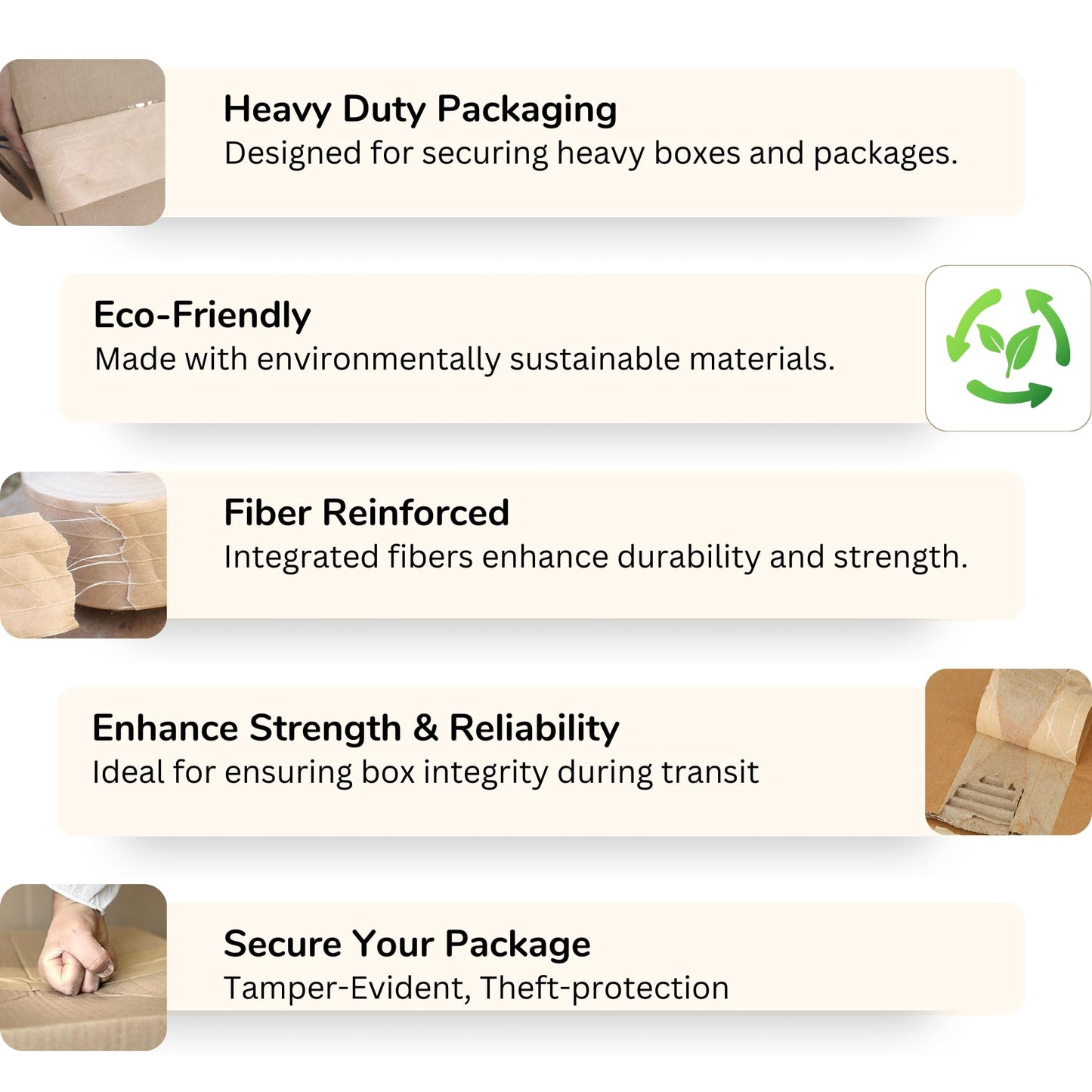 3'' x 492 Feet (150M) Reinforced Water Activated Gummed Kraft Paper Tape, for Heavy Duty Secure Packing Shipping, Tamper Evident Gummed Tape, Brown - 10 Rolls
