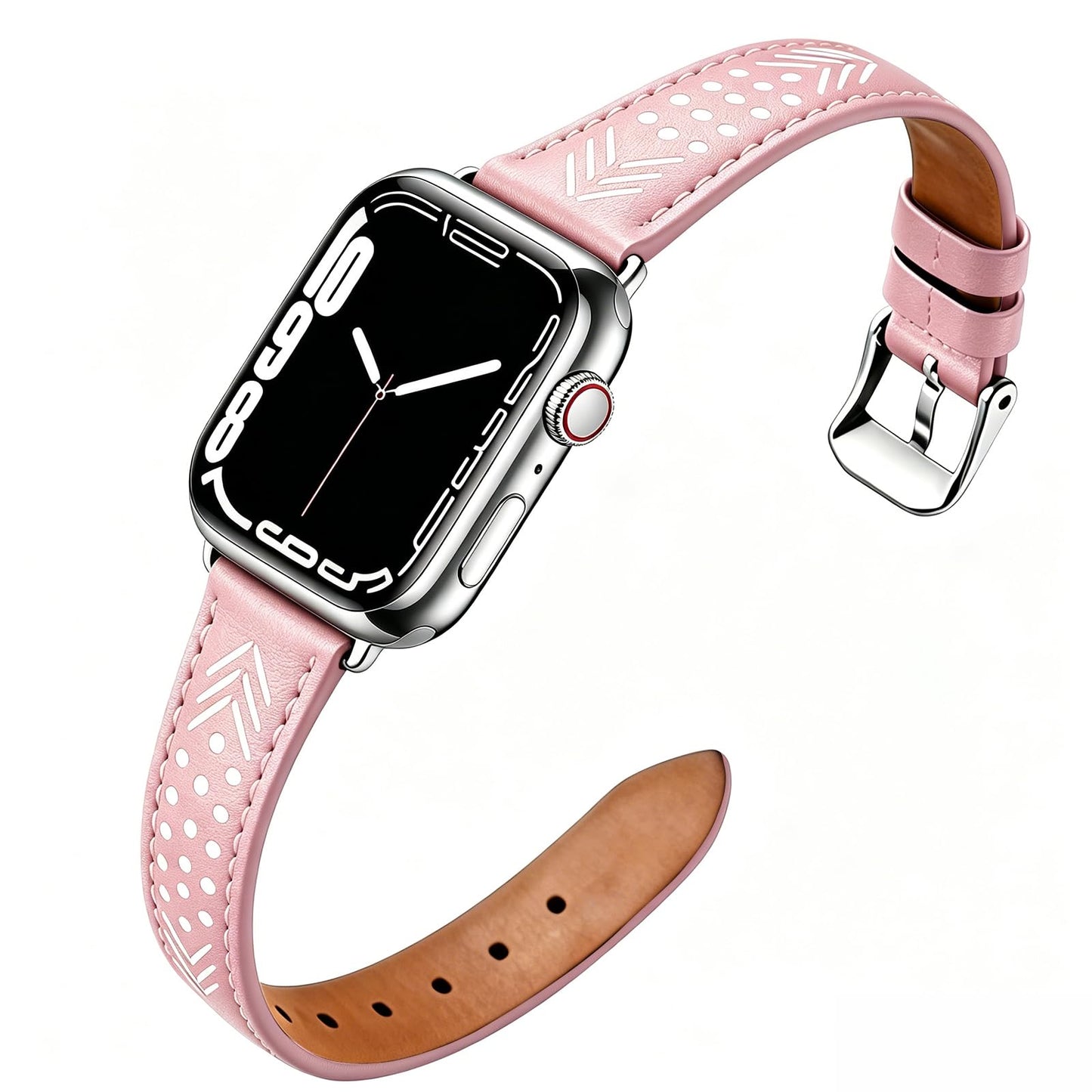 Hollow-out Genuine Leather Watch Band for Apple Watch, Dressy Strap for Women Lady Small Wrist, Compatible with Apple Watch Series 11 10 9 8 7 6 SE 3 2 1 Ultra 38mm 40mm 41mm 42mm 44mm 45mm 46mm 49mm