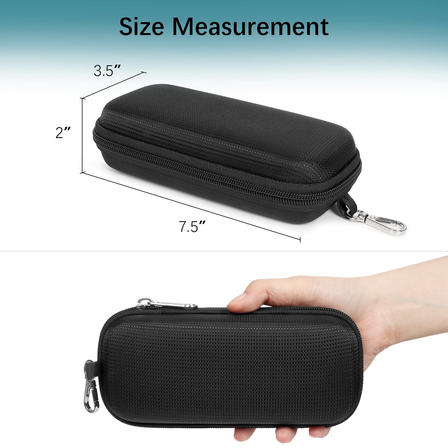 Tangoner Double Eyeglasses Case Hard Shell Dual Sunglasses Organizer with Zipper Closure Travel Eyewear Storage for Vehicle holds 2 Pairs of Glasses, Black