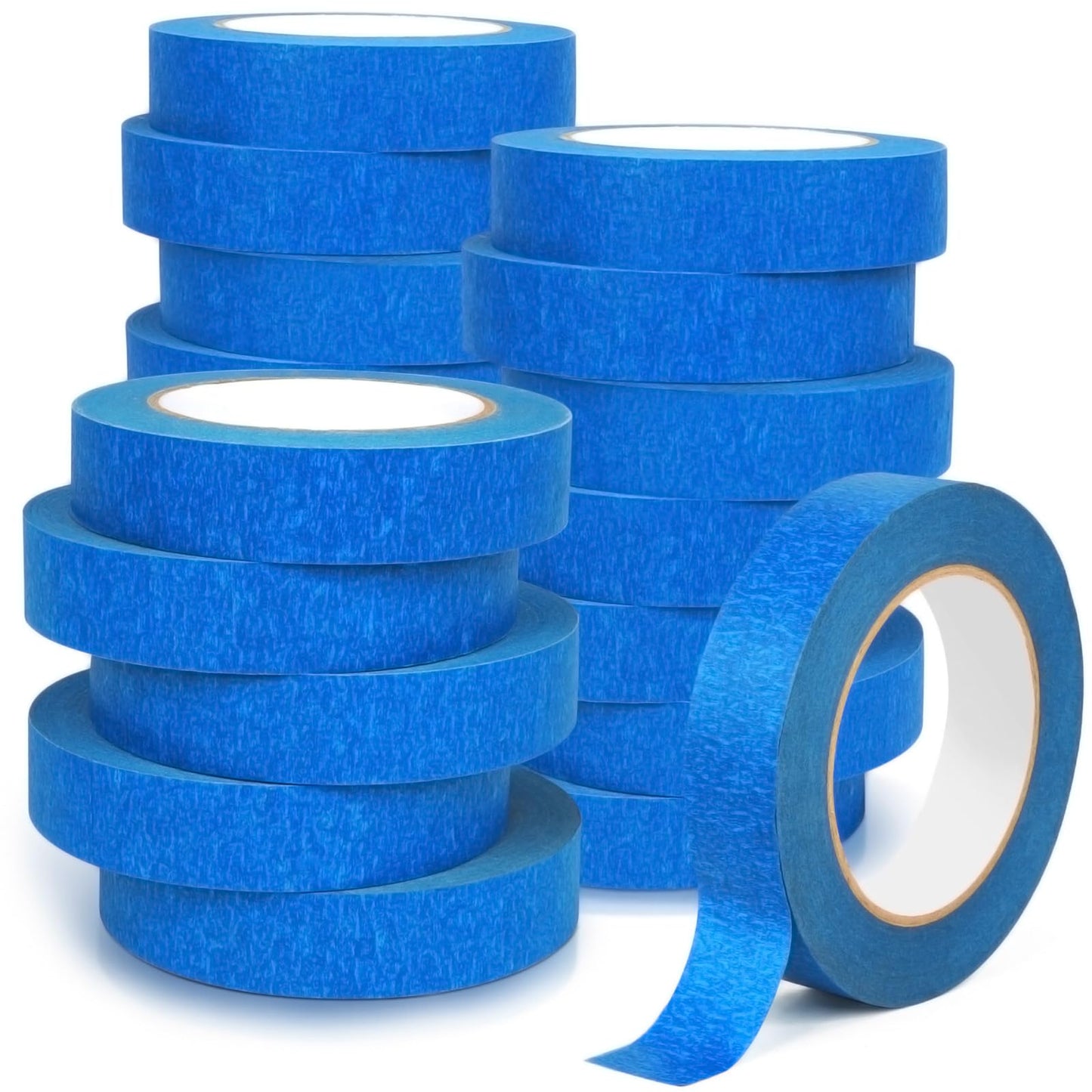 Blue Painters Tape Bulk Pack, Painter's Tape 1-inch × 55 yards, Multi-Surface Residue-Free Blue Masking Tape for Wall Painting, Artwork, Automotive and Packaging Labelling, 20 Rolls，Total 1100 Yards