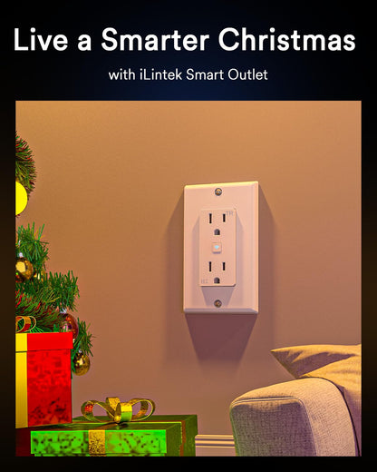 Lumary Smart USB Outlet with Type-C & USB-A Ports, WiFi in-Wall Outlet Compatible with Alexa & Google Home, Remote & Voice Control, Timer, FCC Certified, Tamper-Resistant, 4 Pack