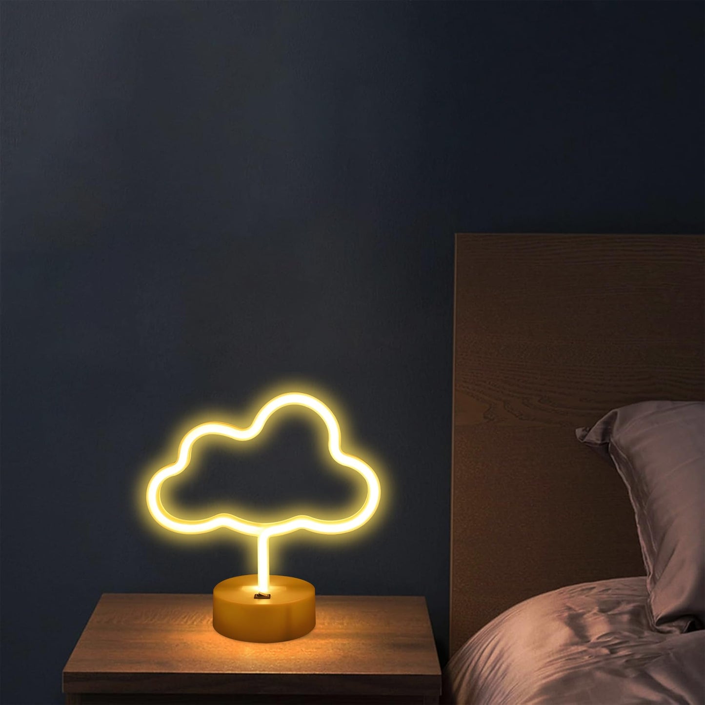 ENUOLI Cute Cloud Neon Light LED Cloud Shaped Decor Night Lights Marquee Neon Sign Table Decor for Christmas Party Birthday Kids Room Living Room Wedding