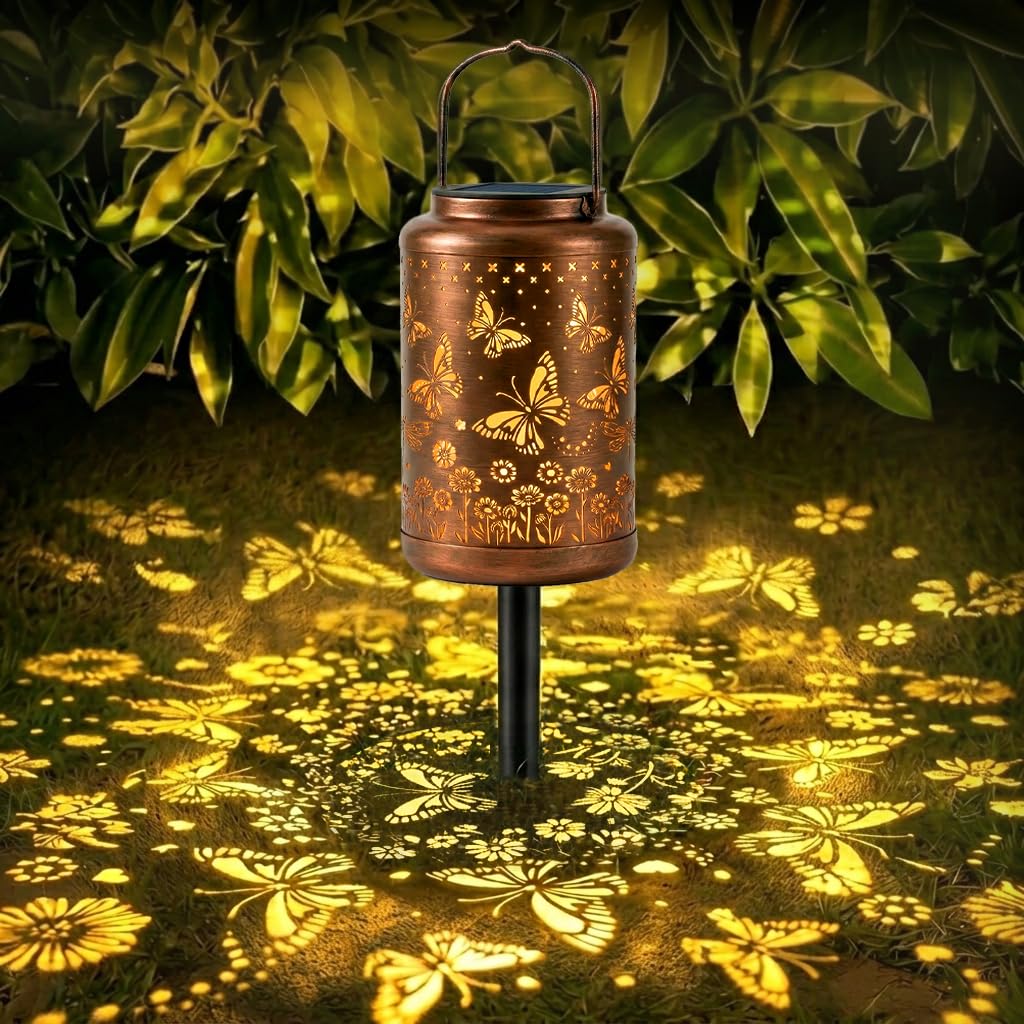 Butterfly Solar Lanterns Outdoor Waterproof with Ground Stake - Unique Gifts for Women Mom Grandma,Birthday Gifts for Women,House Warming Gift New Home - for Garden Patio Yard Porch Lawn
