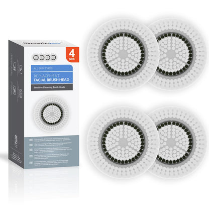 Brushmo Facial Brush Head Replacements Compatible with Clarisonic Mia 1, Mia 2, Mia Fit, Alpha Fit, Smart Profile Uplift and Alpha Fit, Deep Pore Facial 4 Pack (Deep Pore)