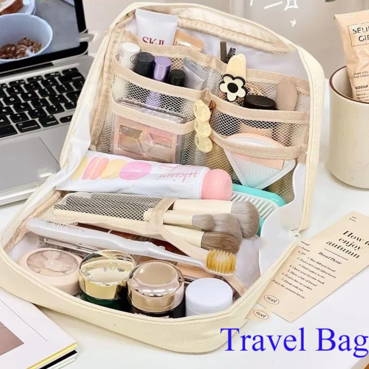 Fcteap Pencil Case Pouch Box Cute Kawaii Large Capacity Aesthetic Zipper Pen Holder Organizer Bag for Office Workspace Supplies Desk Accessories Travel (Green)