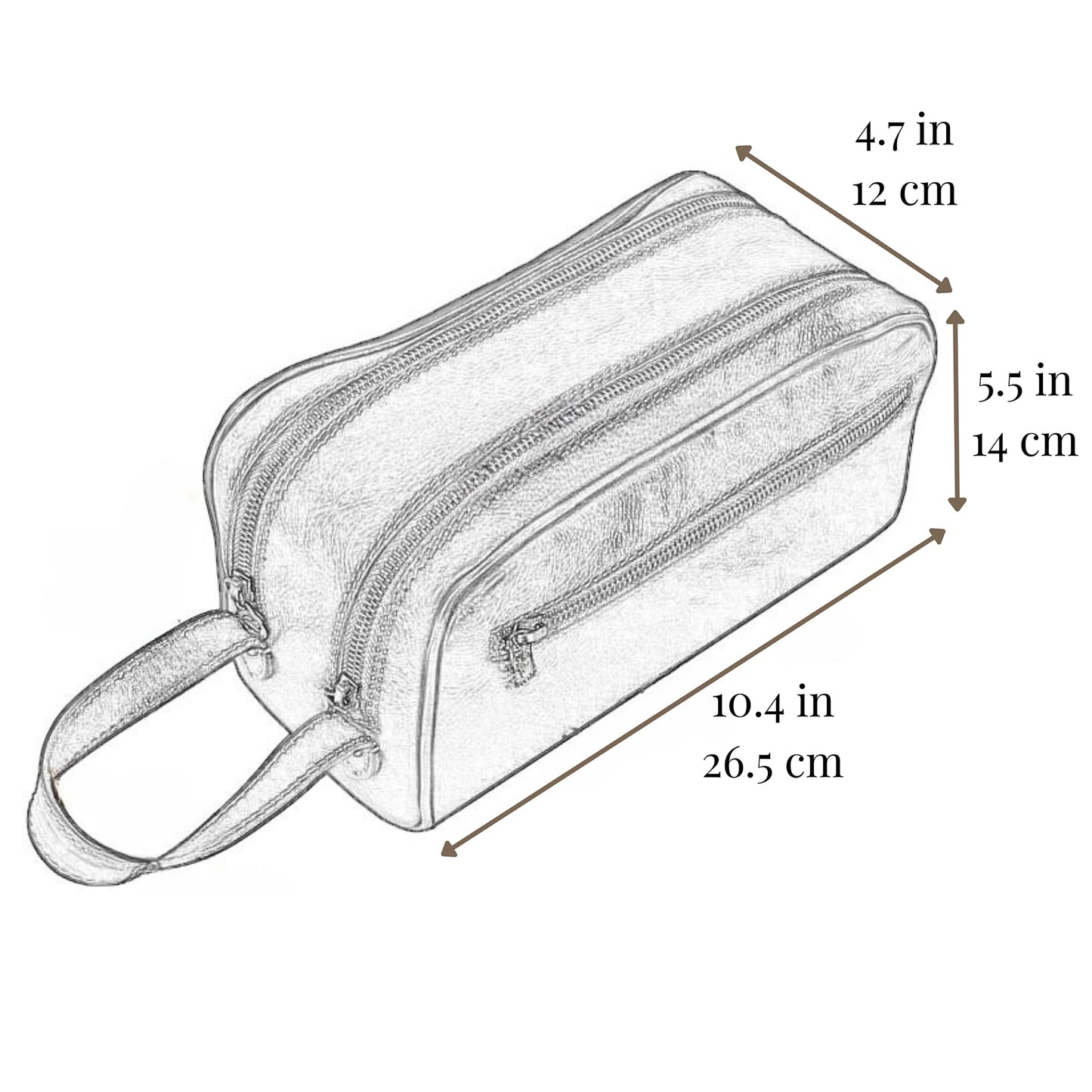Time Resistance Leather Cosmetic Bag - Italian Toiletry Dopp Kit (Red)