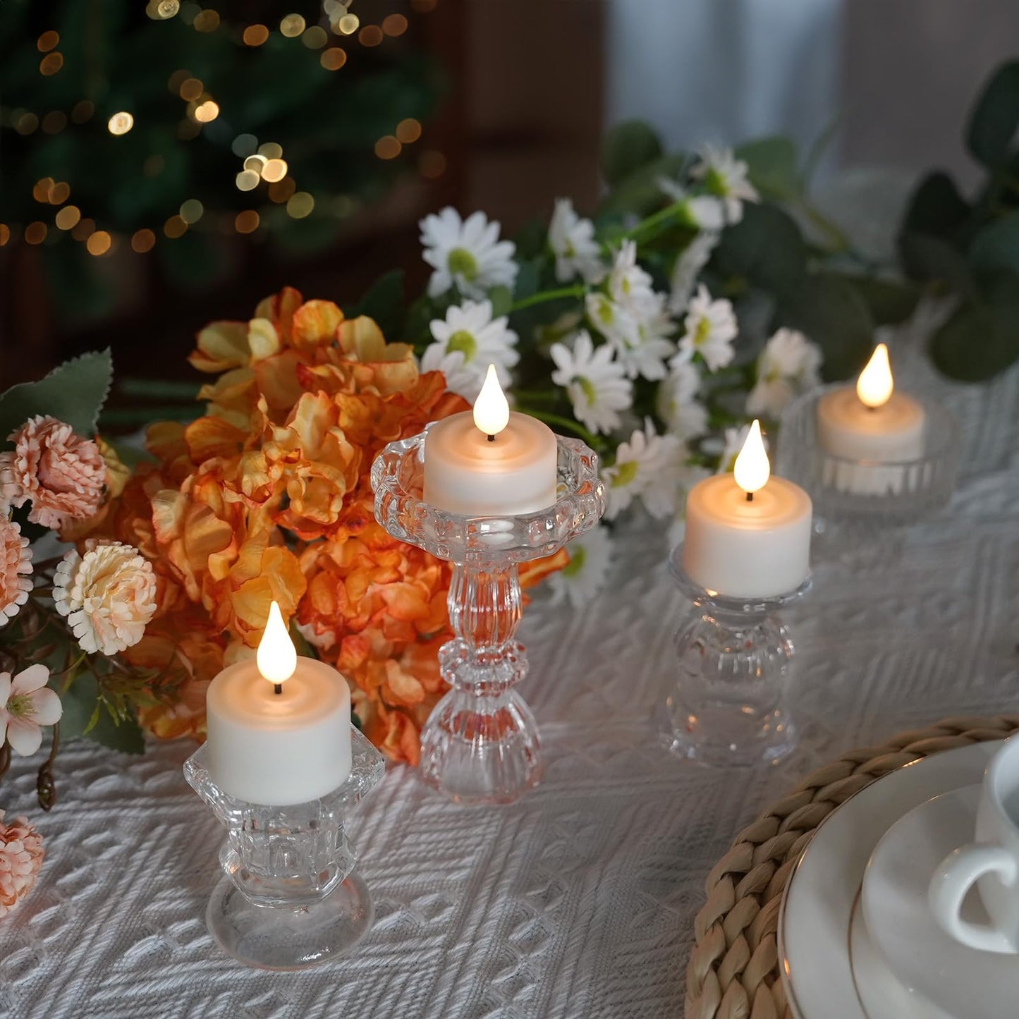FPOO Rechargeable Tea Lights Candles with Remote Timer, 12 Packs Flameless Flickering led Tea Lights Votive Candles with USB Charging for Home Decor Centerpiece Christmas Wedding (2 inch)