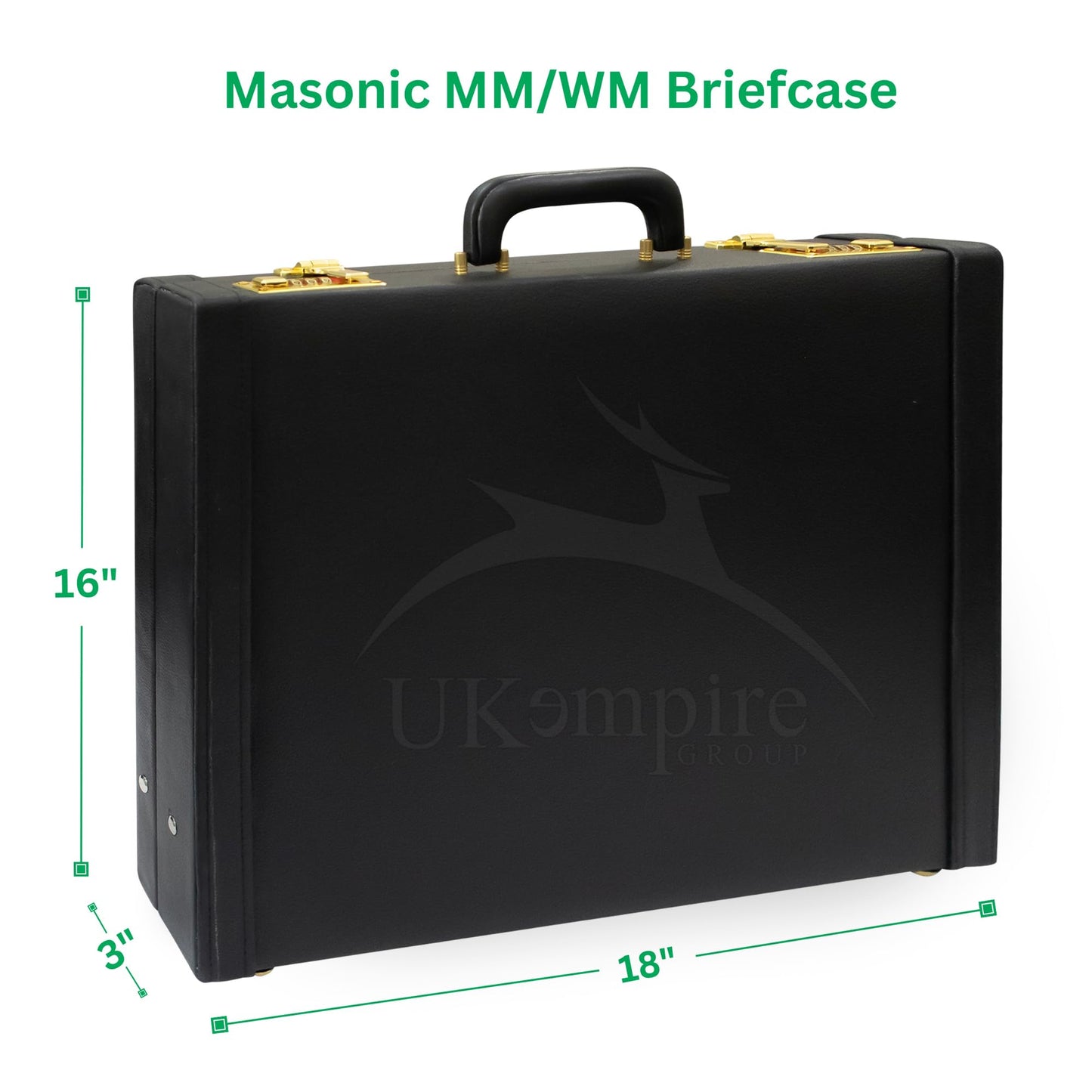 Premium Masonic Regalia MM/WM Apron Hard Case Briefcase, Black Leather – Freemason Bags & Cases (Real Leather)