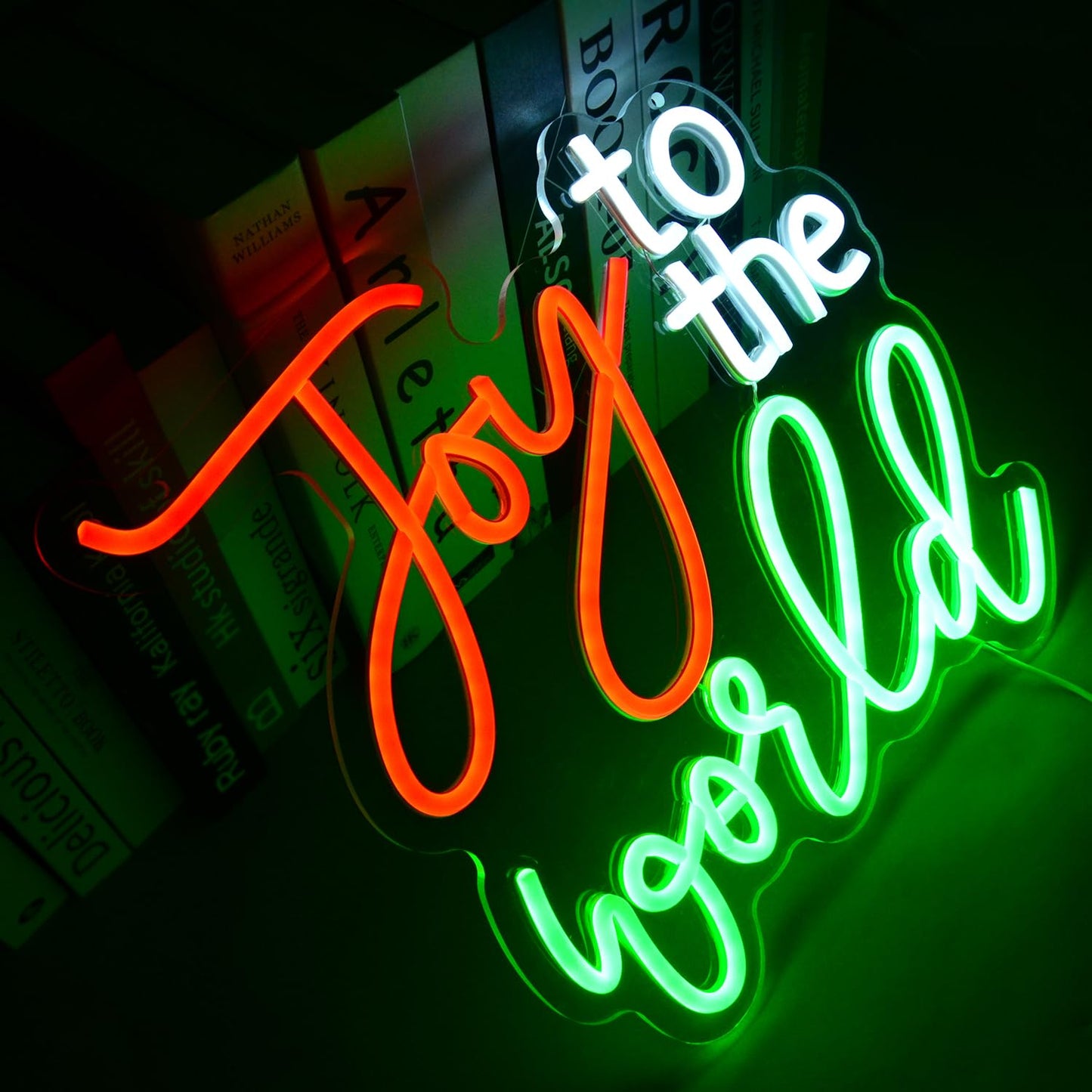 Joy to the World Neon Light Sign Happy Winter Holiday LED Sign Art Wall Decor Red Green Christmas Neon Sign for Thanksgiving New Year's Day Xmas Party Countdown Party