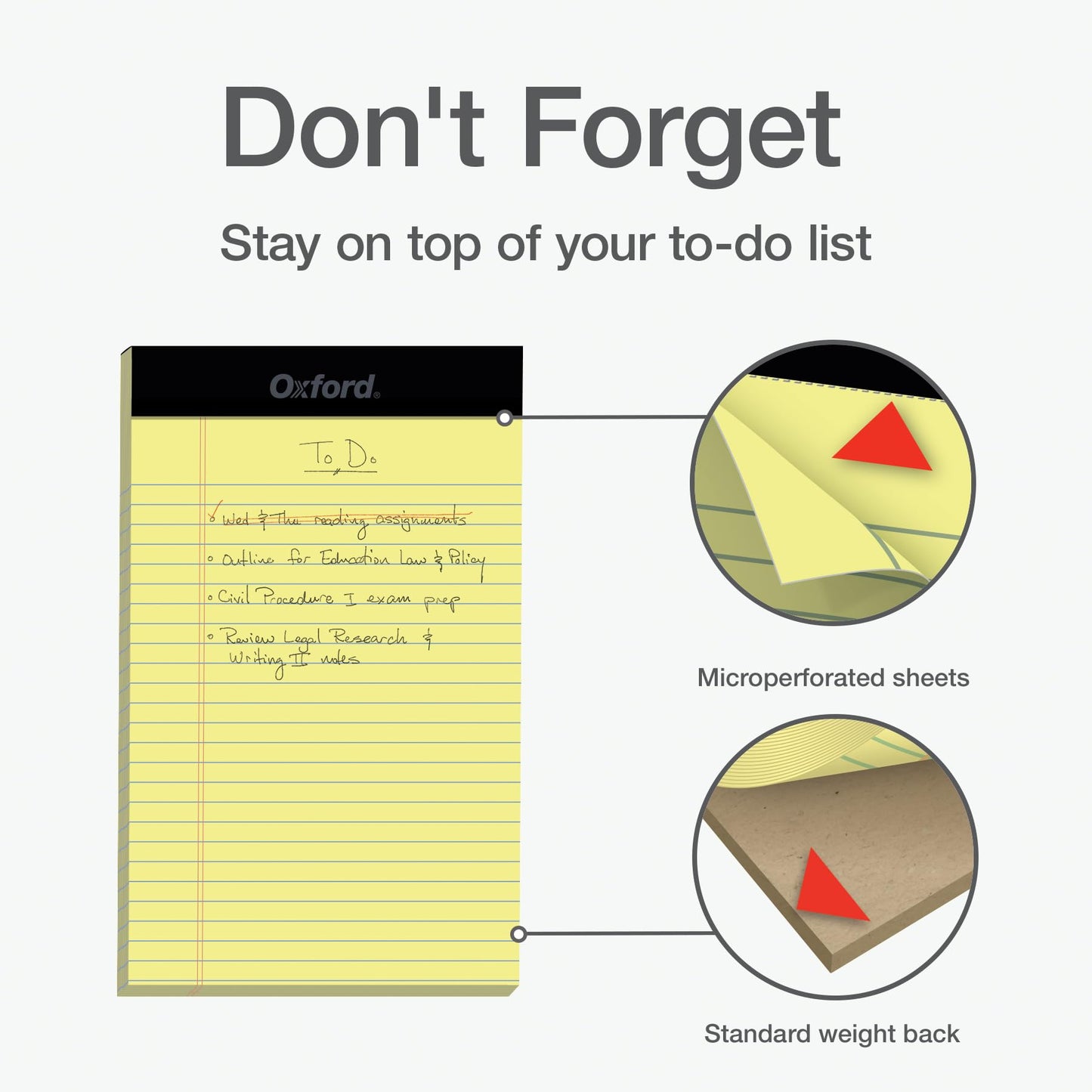 Oxford Premium Legal Pads, 12 Pack, Premium Note Pads, 50 Jr. Legal Ruled 5" x 8" Sheets, Canary Yellow Paper with Firm Back, Small Portable Notepads