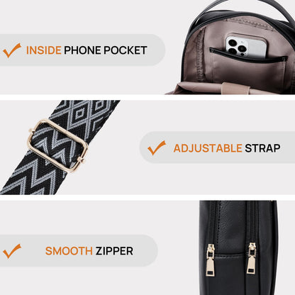 Telena Crossbody Sling Bags for Women, PU Leather Fanny Packs Cross Body Bag for Woman