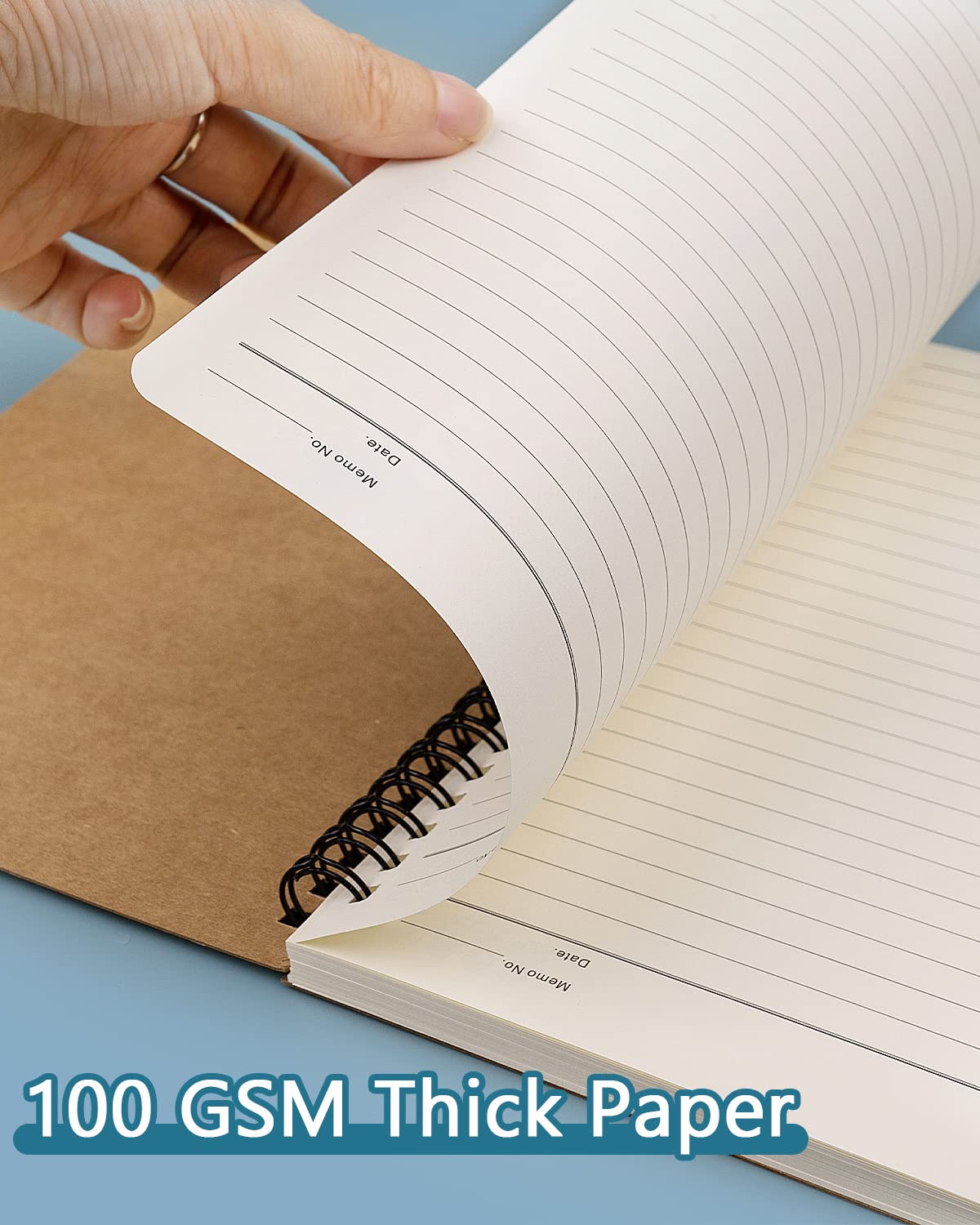 Spiral Notebooks 10Pcs A5 College Ruled Lined Journals Bulk- Kraft Brown Cover, 8.3 "x 5.8", 120 Pages/60 Sheets, 100gsm Paper, Memo Notepad Sketchbook, Travel Students Office Business Subject Diary