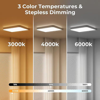FULEN Motion Sensor Ceiling Light Fixture, Cordless Closet Light Battery Operated, Rechargeable Magnetic Mount LED Shower Light for Bathroom,Stairs,Garage,Hallway, Color Change, 2 Pack