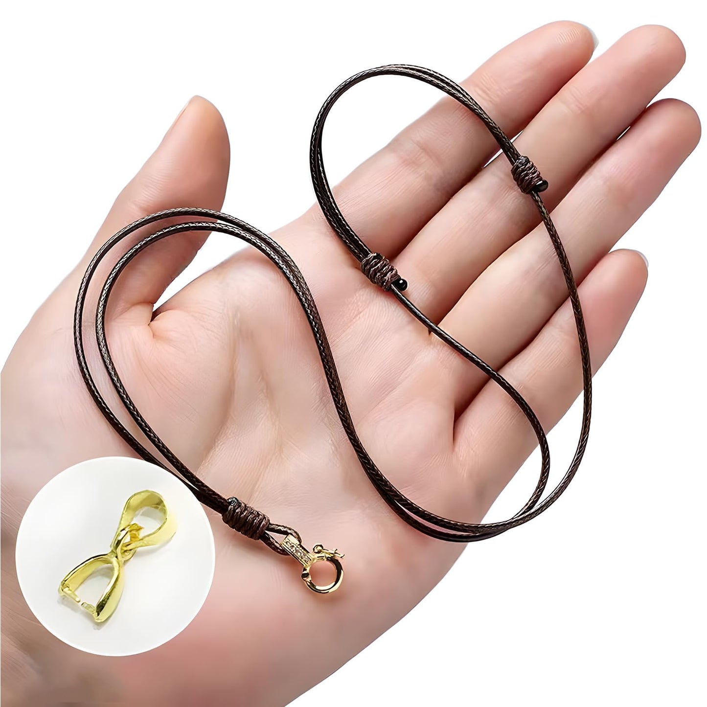 3FT Amazing Braided Leather Necklace - Minimalist Waterproof Design, Unisex, Ideal for Daily Wear & Gifting (Coffee Gold)
