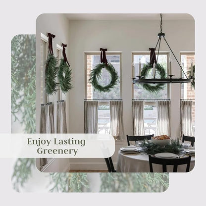 CG Hunter Holiday Collection Cedar Wreath, Premium Artificial Indoor and Outdoor Large 30" Cedar Christmas Wreath, Christmas Decorations and Holiday Greenery