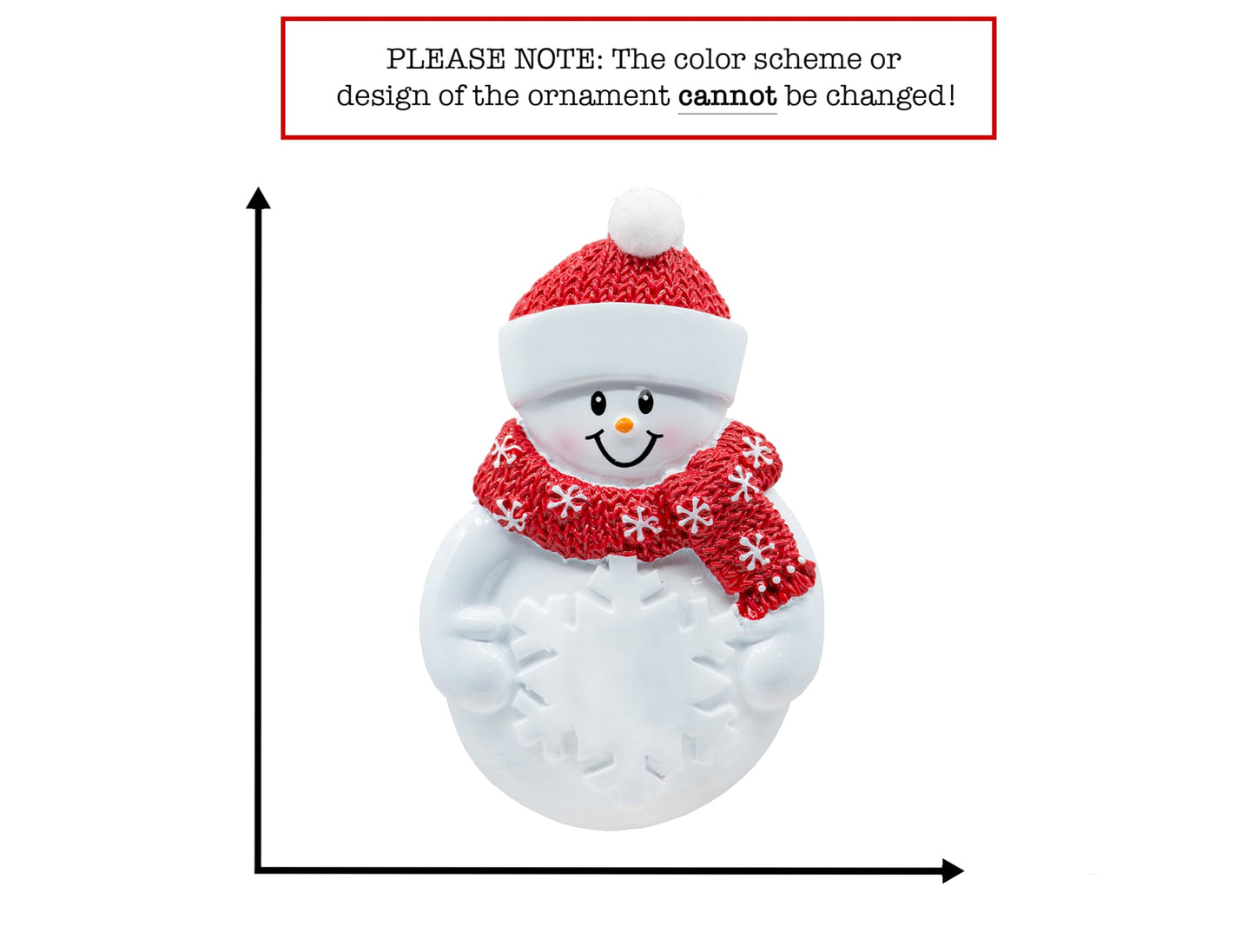 UniqXmas Personalized Snowman Figurine Christmas Ornament 2026 - Free Customization | Snowman with Snowflake Red Santa Hat & Scarf for Xmas Tree | Unique Keepsake - Custom Name & Year
