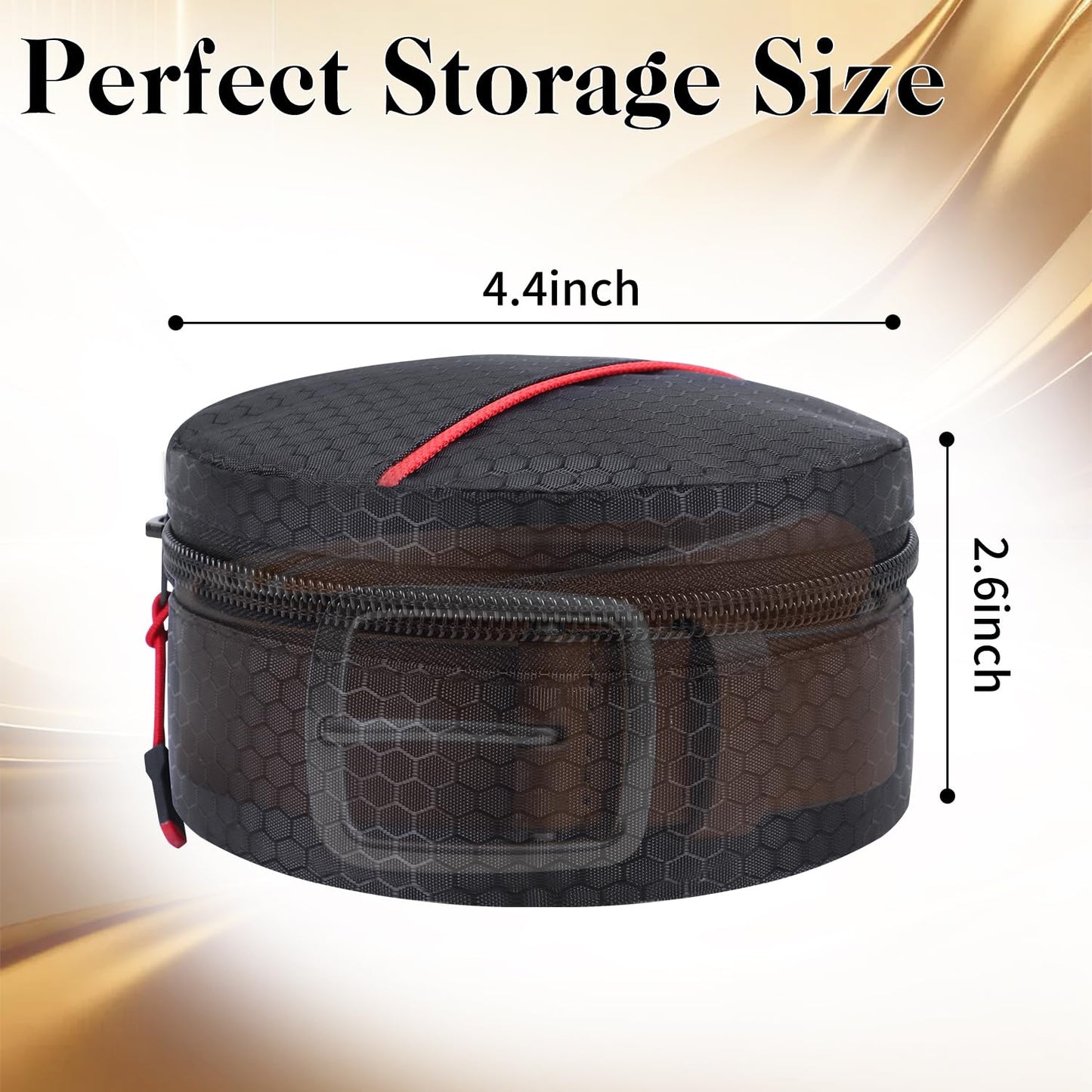 TUSIASC Belt Organizer Case,Travel Belt Storage Holder for Closet Drawer,Display Case for Belts,Ties,Portable Container Storage Holder,Height 2.6inch(Bag Only)