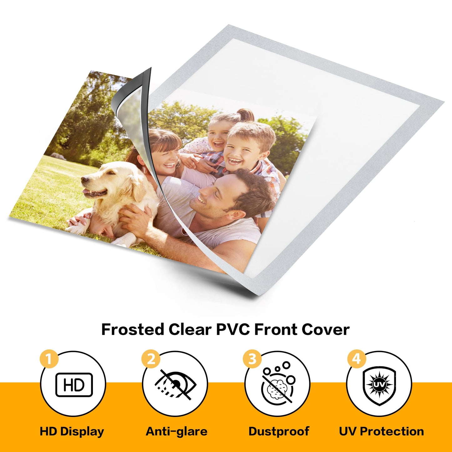 VAIIGO 10Packs Magnetic Frames for Refrigerator & Metal Surfaces - 8.5x11 Magnetic Sign Holder - File/Paper/Document Holder with Photo/Picture/Poster Frame for Commercial/Home Use (Silver)