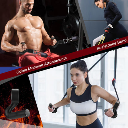 Rolitwils Neutral Grip Pull Up Handles - Heavy Duty Multi-Purpose Handles for Pull Ups & Deadlifts - Ergonomic Workout Handles & Exercise Machine Attachments with Premium Grips