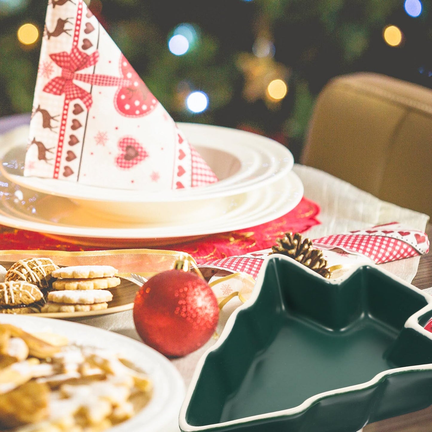 UPKOCH 2pcs Christmas Sauce Dish Christmas Candy Dish Multi-Function Trays Household Dishes Snack Containers Containers Convenient S Ceramic Dishes Household Plates Trays Dry Fruit