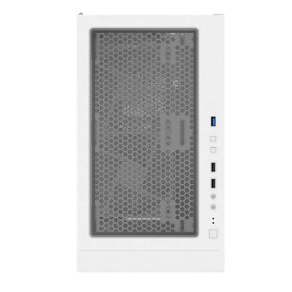 Montech X3 Mesh 6pcs, 3 x 140mm& 3 x 120mm Fixed RGB Lighting Fans ATX Mid-Tower PC Gaming Case, USB3.0, Door Open Tempered Glass Side Panel, High Airflow, White