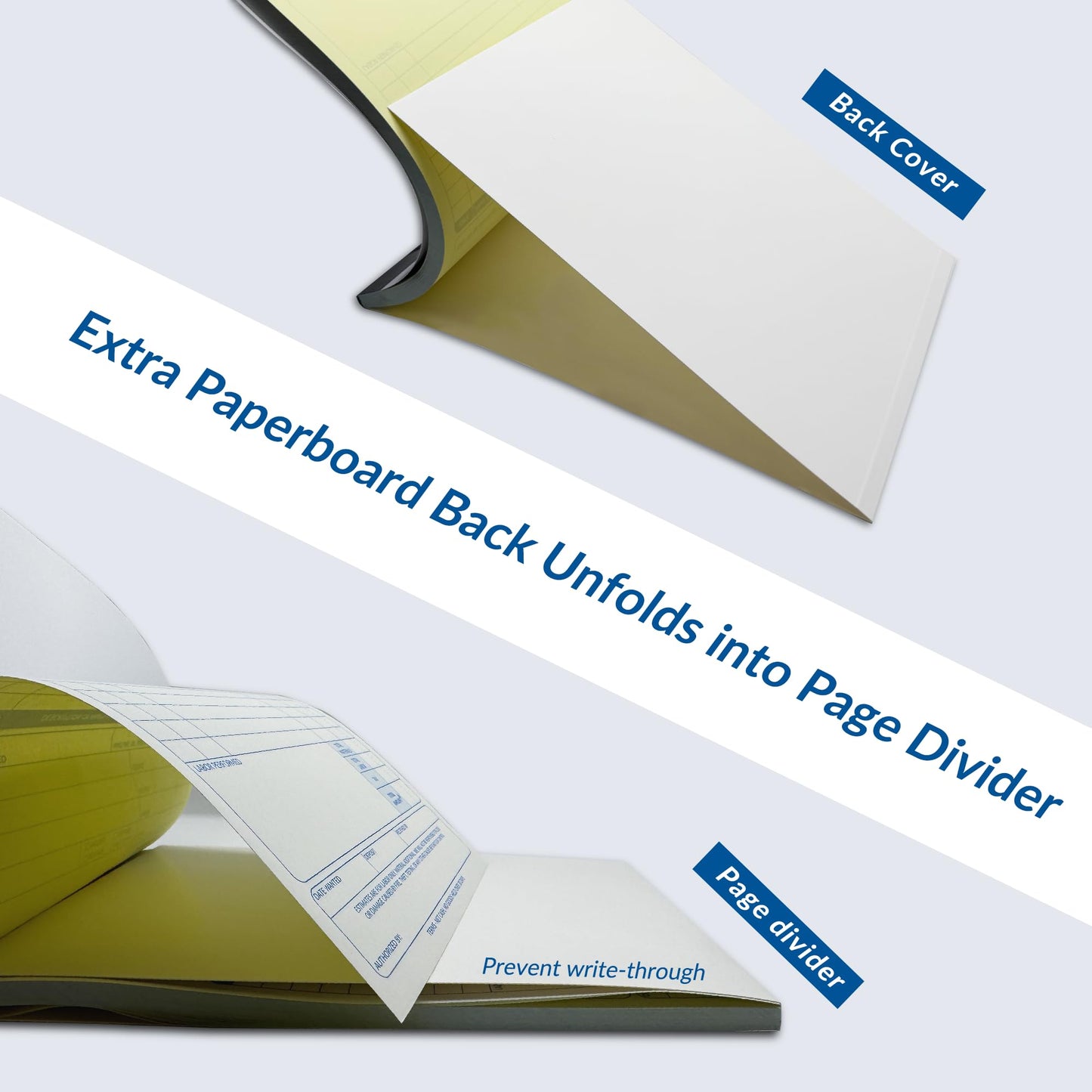Harfesto Repair Order Book, 2 Part Carbonless Job Work Order Forms - White/Yellow, 5-7/10 x 8-1/4 Inches, Invoice Receipt Book for Small Business, Consecutively Numbered, 100 Sets (2 Packs)