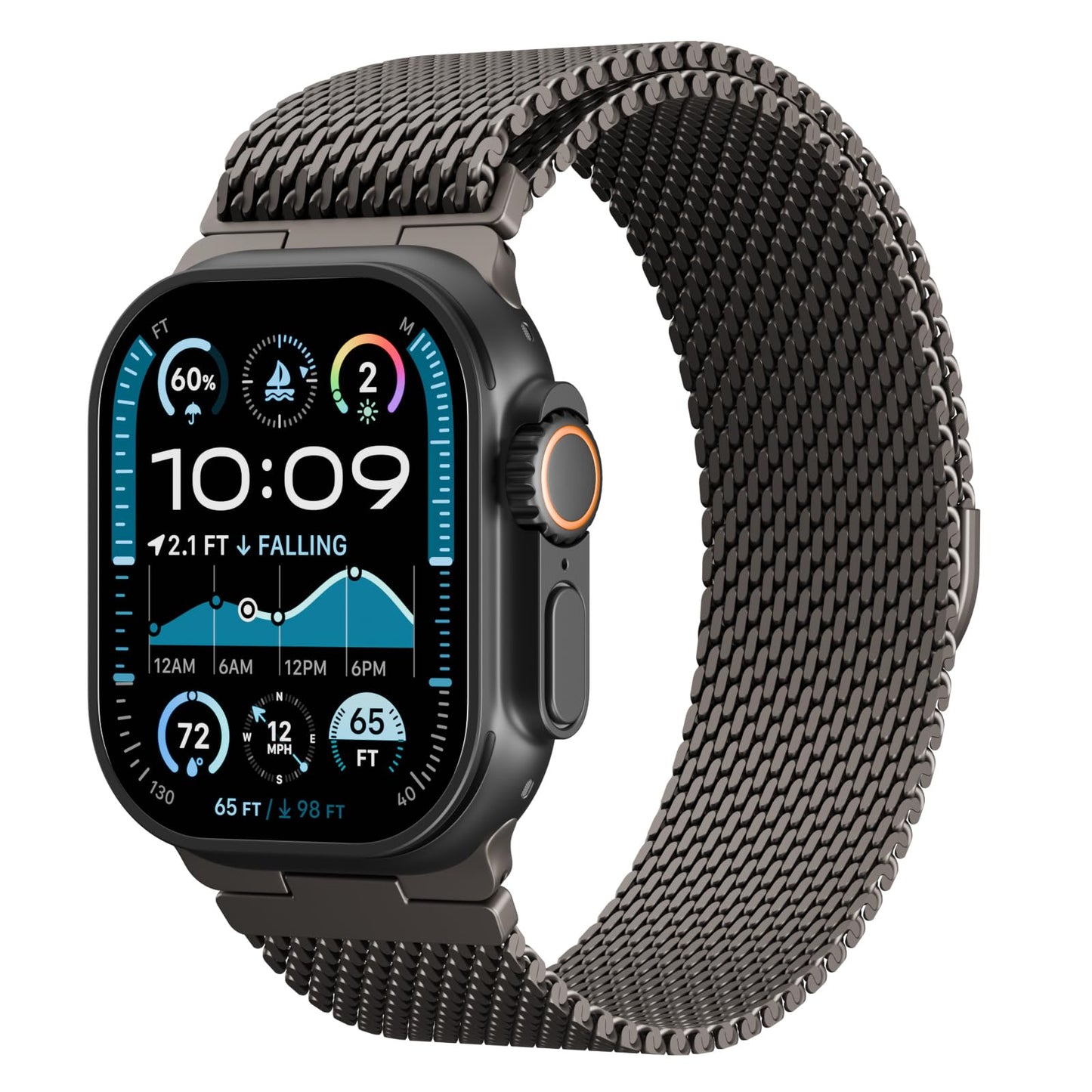 Milanese Mesh Loop Compatible with Apple Watch Band Ultra 2/Ultra 49mm 46mm 45mm 44mm Men, Breathable Replacement Band for iWatch SE Series 10/9/8/7/6/5/4