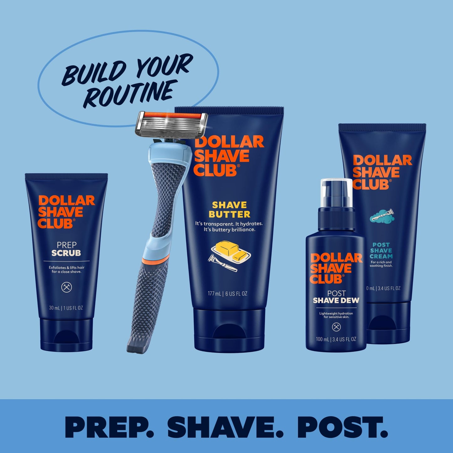 Dollar Shave Club | 6 Blade Razor Refills (8 Pack) | 6 Stainless Steel Blades for a Close & Comfortable Shave, 1 One Wipe Charlies