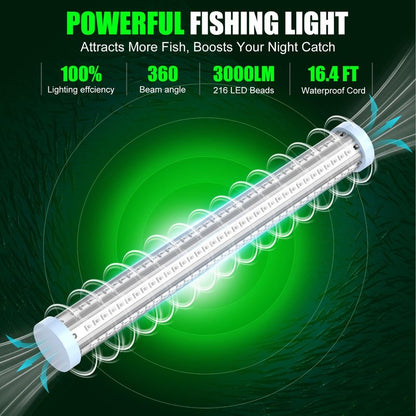 Underwater Fishing Light Compatible for Milwaukee 18V Battery，LED Green Light for 30W IP68 3000 Lumens Fish Attracting, Night Fishing for Docks Boats or Kayaks(no Battery)