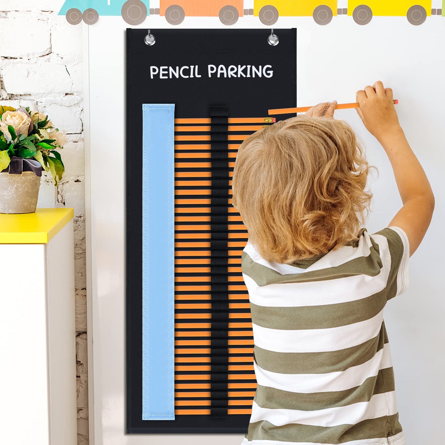 ALSLEA 2-Pack Pencil Parking for Classroom, Pencil Holder for Desk Organizer Roll up Pencil Case with 72 Slots, Portable Pencil Dispenser for Classroom 2025 Back to School Teacher Essential