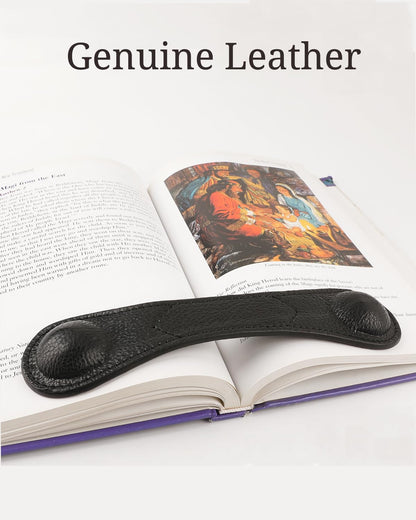 Weighted Bookmark - Leather Book Page Weight Book Weights Holder for Hands-Free Reading Paper Weights for Cookbooks Crafts Music Books Bookmarks(01Black)