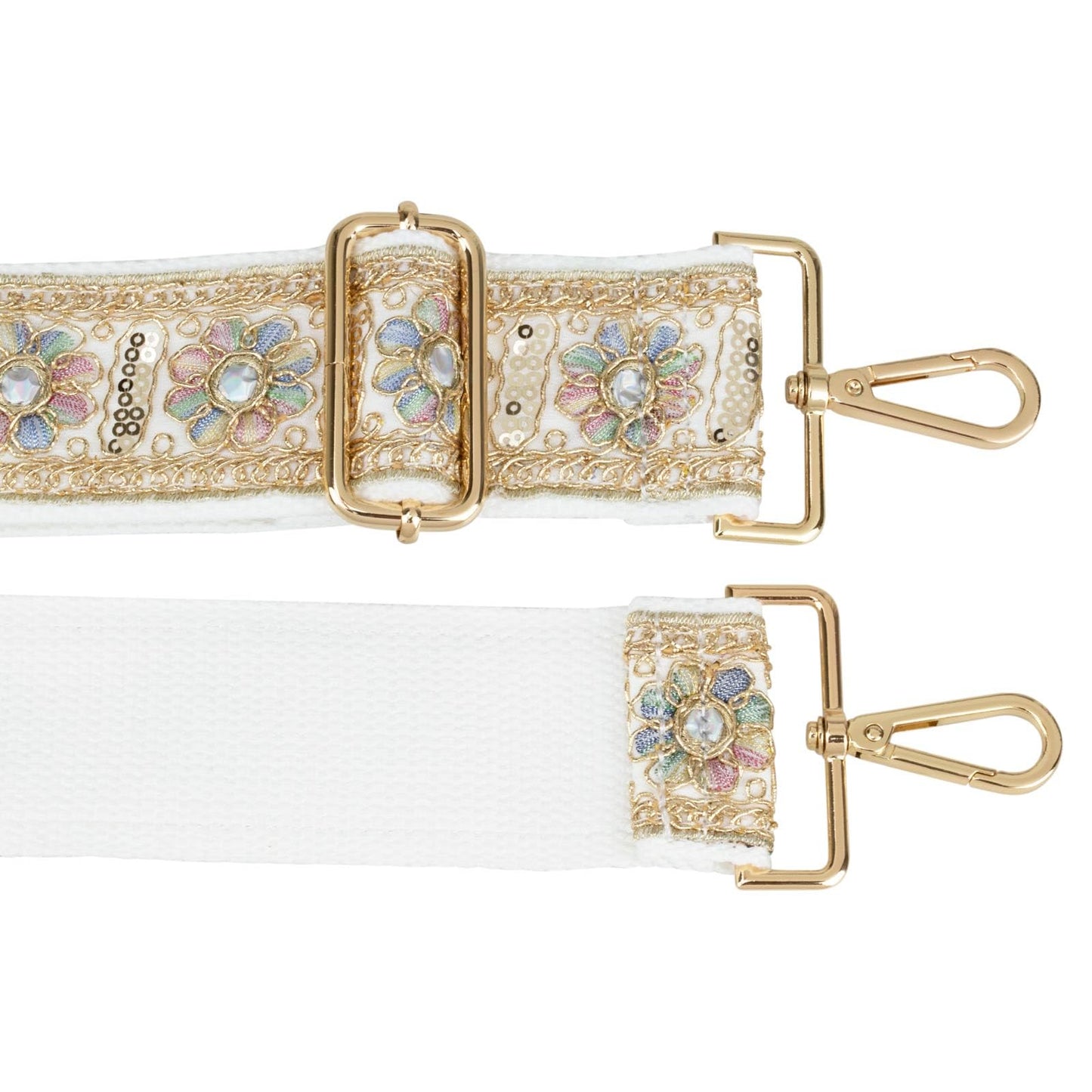 ALLZEDREAM Purse Strap Crossbody Replacement Handbag Shoulder Bag 2" Wide Adjustable Embroidered Lace Sequins (Sequin Flower)