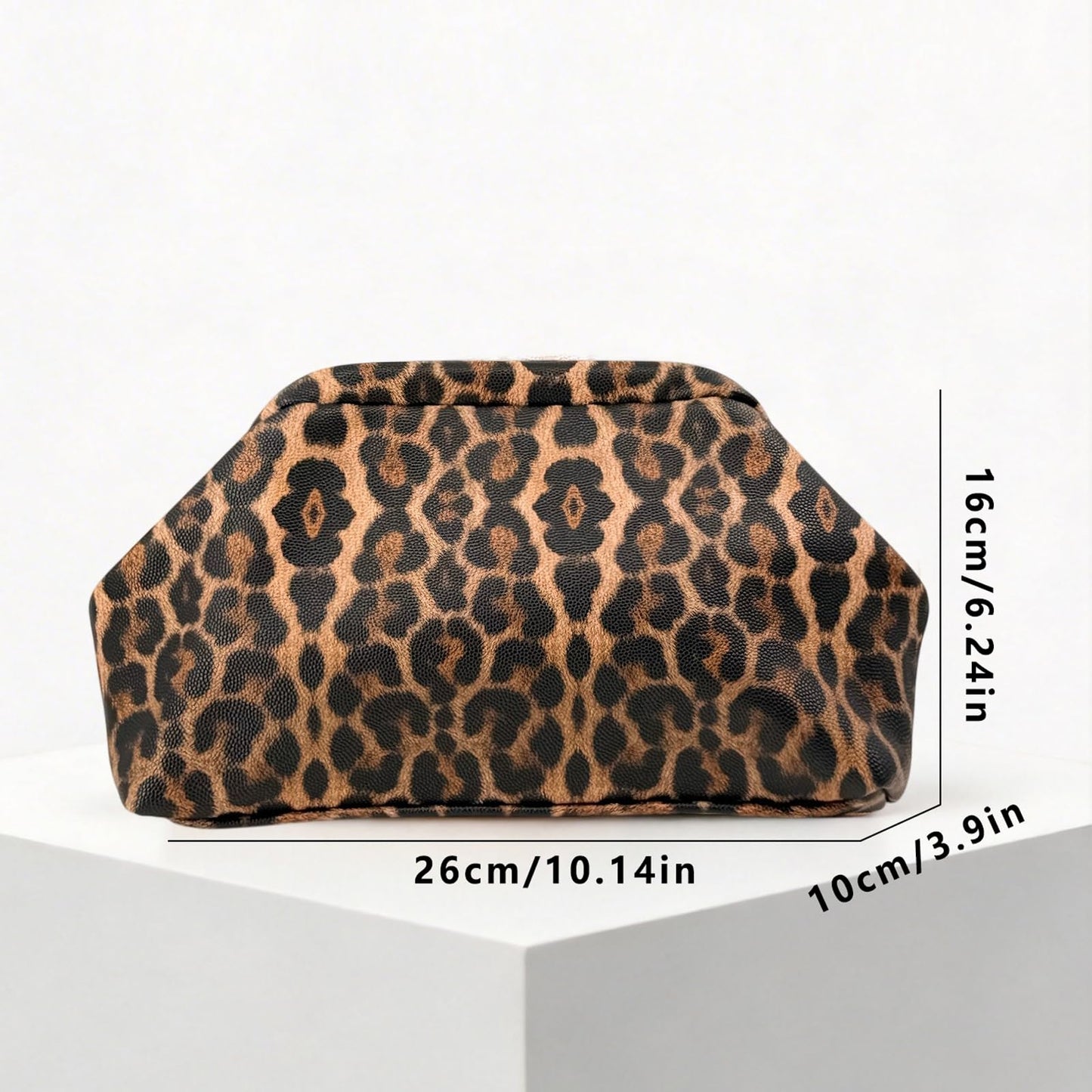 Stizimn Women's Evening Cloud Clutch Bag, Crocodile Leopard Sequin Denim Cow Print Moroccan for Party Wedding Prom (Leopard Print)