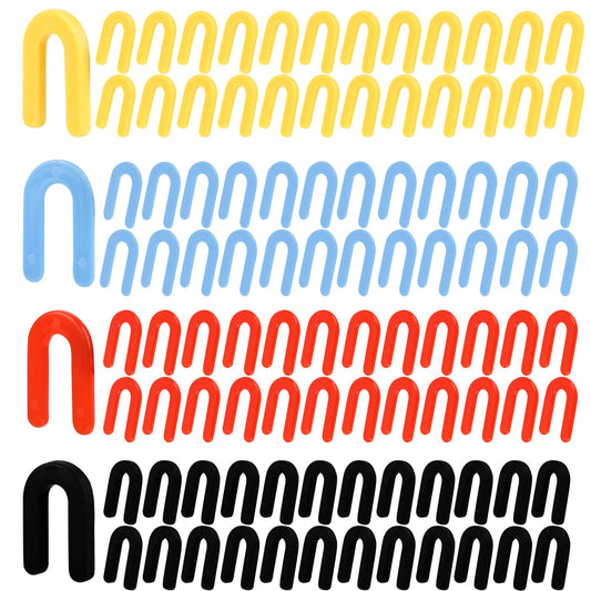 1200PCS Horseshoe Shims, Tile Shims, Plastic Shims for Leveling, Window Shims, U Shims, Blue 1/16”, Red 1/8”, Yellow 3/16”, Black 1/4”